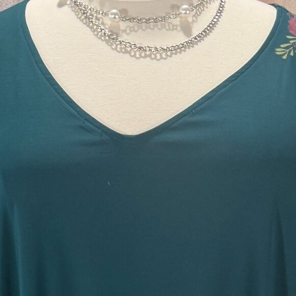 NEW 📌MN Neiman Marcus Teal Timeless Long Sleeves Plus Size Swing Dress - Picture 9 of 16